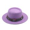 Summer Straw Jazz Hat Outdoor Seaside Beach Sunscreen Sunshade Sun Cap Flat Brim Classic Travel Panama