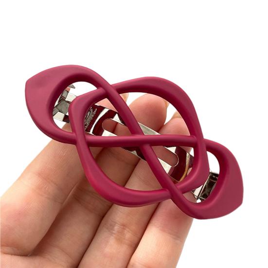 Hair Barrette Retro Style Hollow Metal Spring Design Back Head Hair Clip Women Matte Finish Hair Accessories