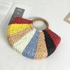 Yogodlns Summer Weaving Women Bags Beach Seaside Multicolor Straw Handbag Lady Travel Handwoven Totes Wrist Handbags