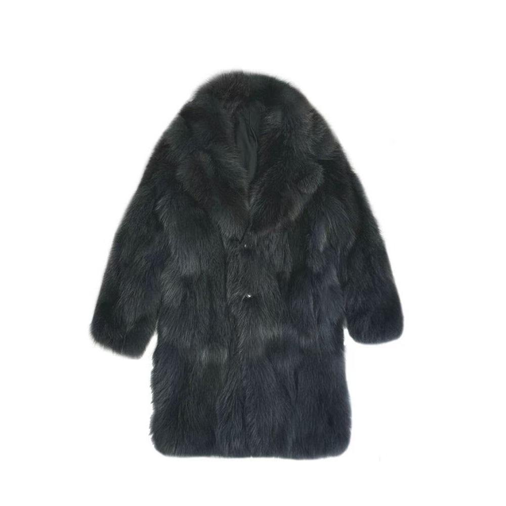 Autumn and Winter New Imitation Fox Fur Phantom Fox Men's Mid-length Coat Suit Collar Loose Men's Warm Jacket