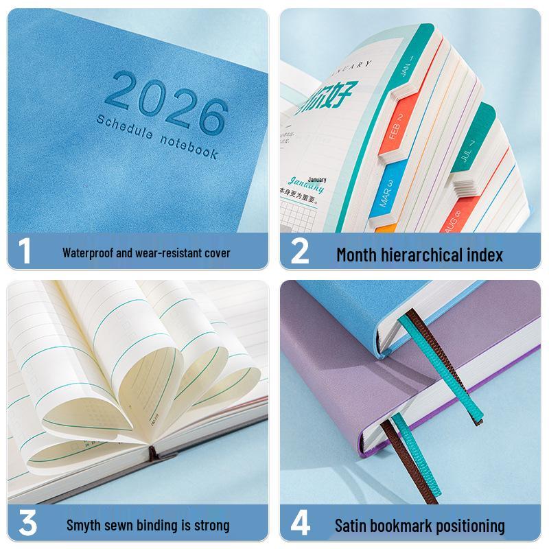 2026 Daily Planner: Thickened One Page Per Day Business Diary Notebook