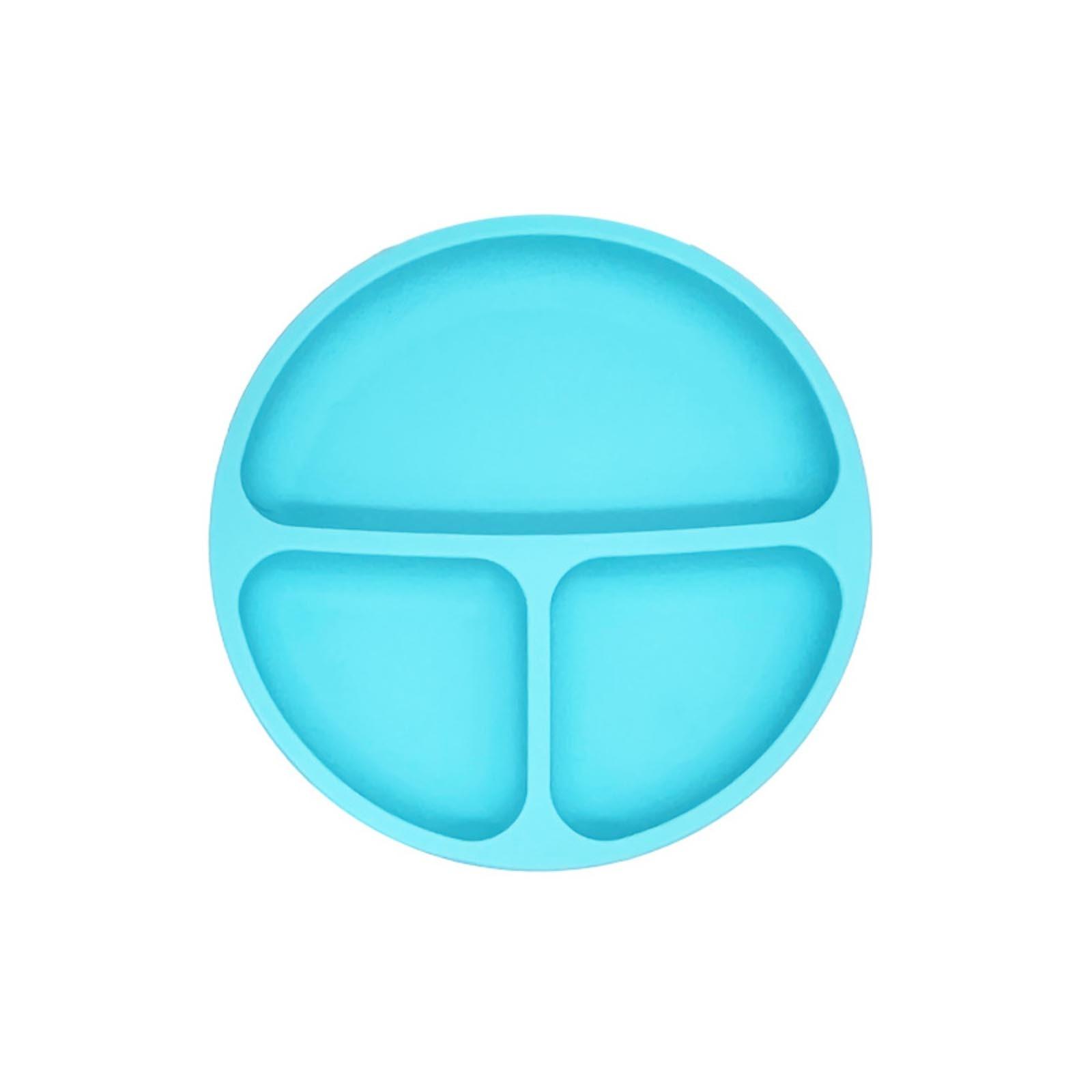 

Детский силиконовый поднос для еды, миска для детского питания с присоской One Size светло-синий