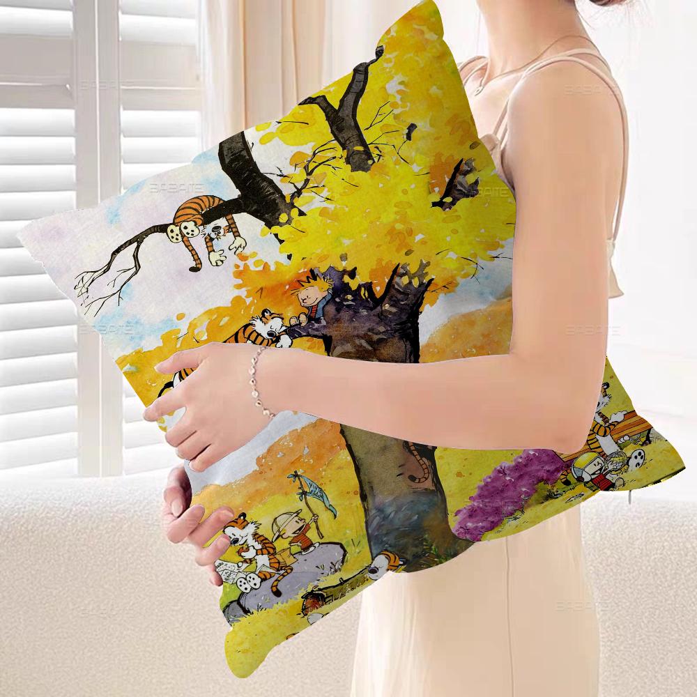 Funny Calvin-and-Hobbes Cushion Cover Decorative Pillow Sofa Home Decor Case Pillow Cases