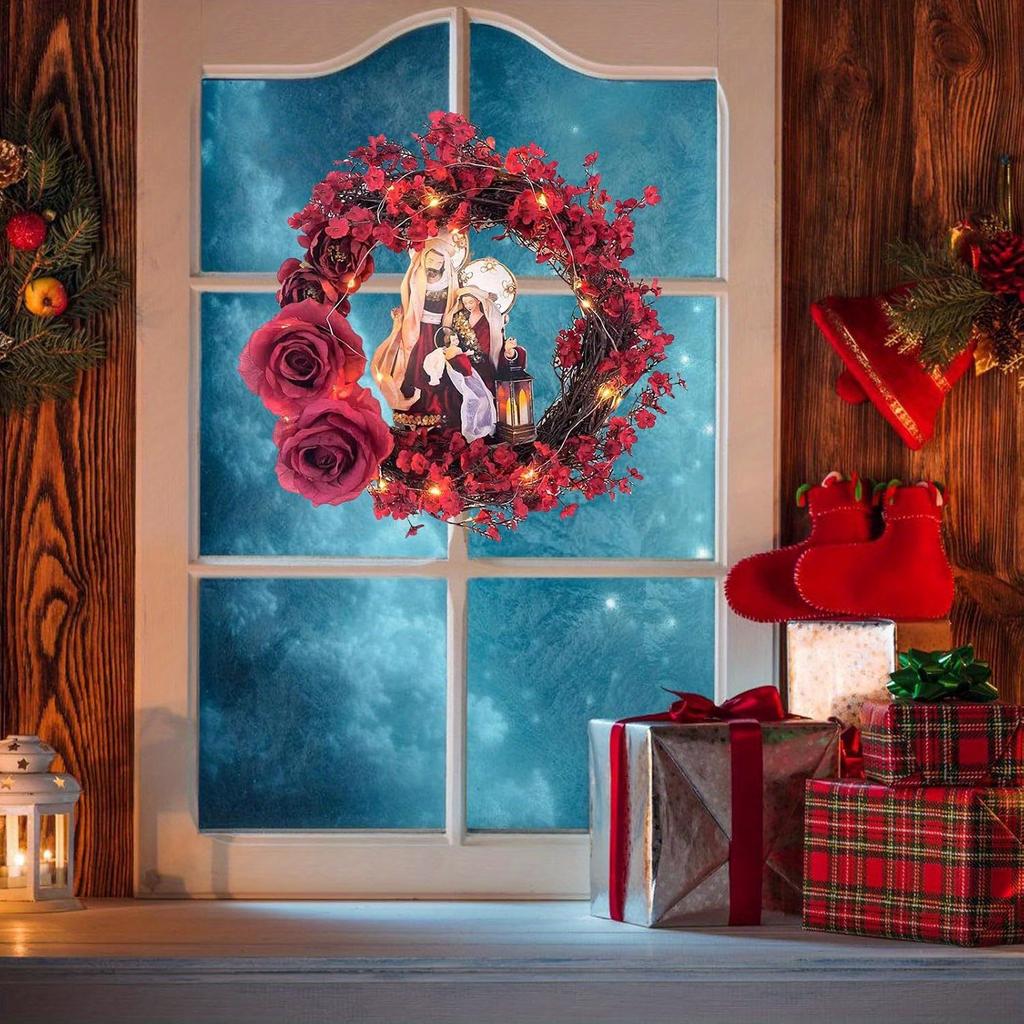 1 Piece,Christmas Door Wreath,Artificial Christmas Wreath,Home Decor Wreath,Home Decor Front Door Wreath,Christmas Ornaments