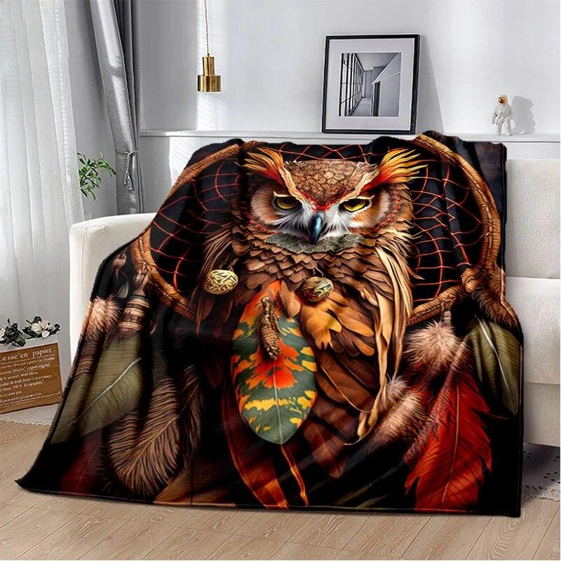HD süße bunte Eulen-Cartoon-Decke, weiche Überwurfdecke für Zuhause, Schlafzimmer, Bett, Sofa, Picknick, Reisen, Büro, Ruhebezug, Decke für Kinder