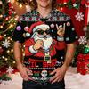 Men's Caregiver Uniform Top with Christmas Print Short Sleeve V-Neck and Pockets