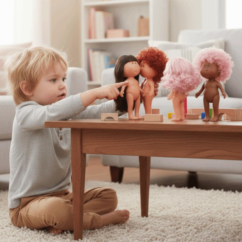 Lockige Haare Mia Kartoffelpuppen Dunkle Haut Actionfigur Körper 24cm Bohnenauge Vinylpuppe DIY Spielzeug