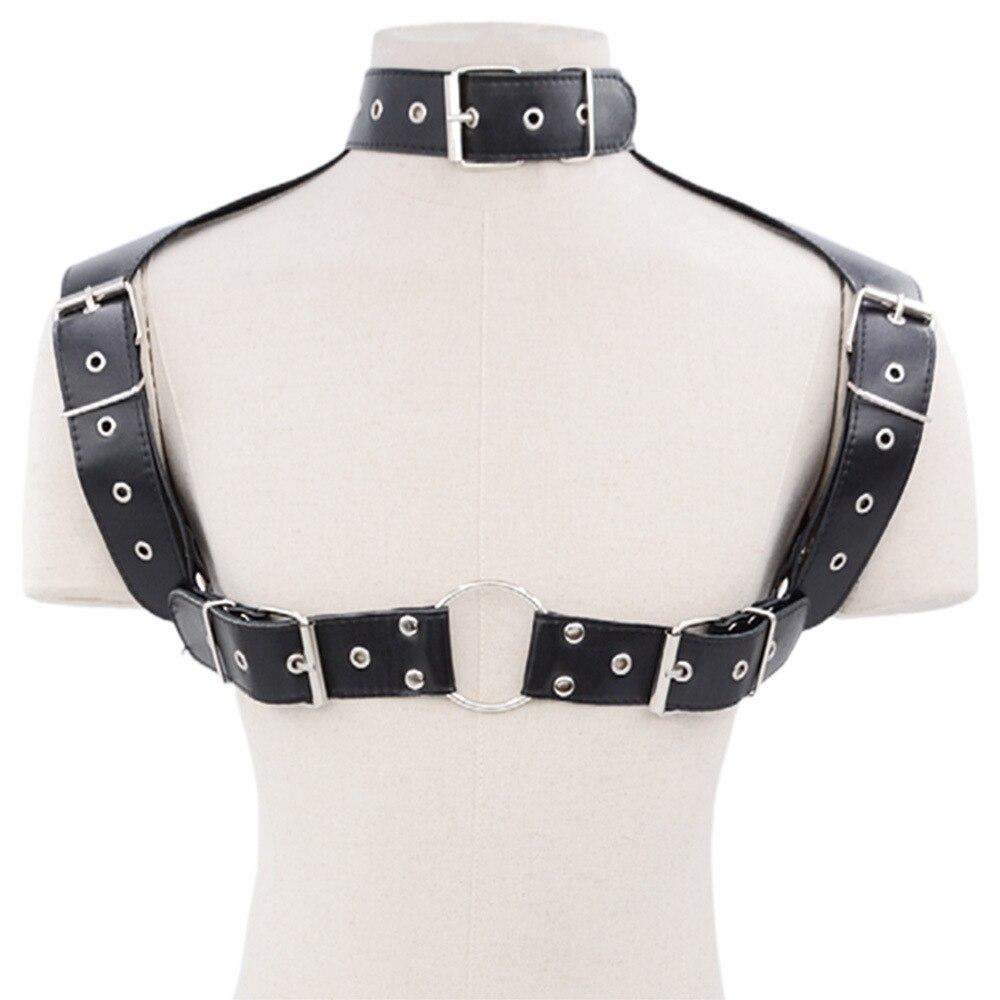 Men Bondage Leather Top Vests Sexy Clothes Costume Fetish   Cospaly Sissy Lingerie for Men Body Harness BDSM