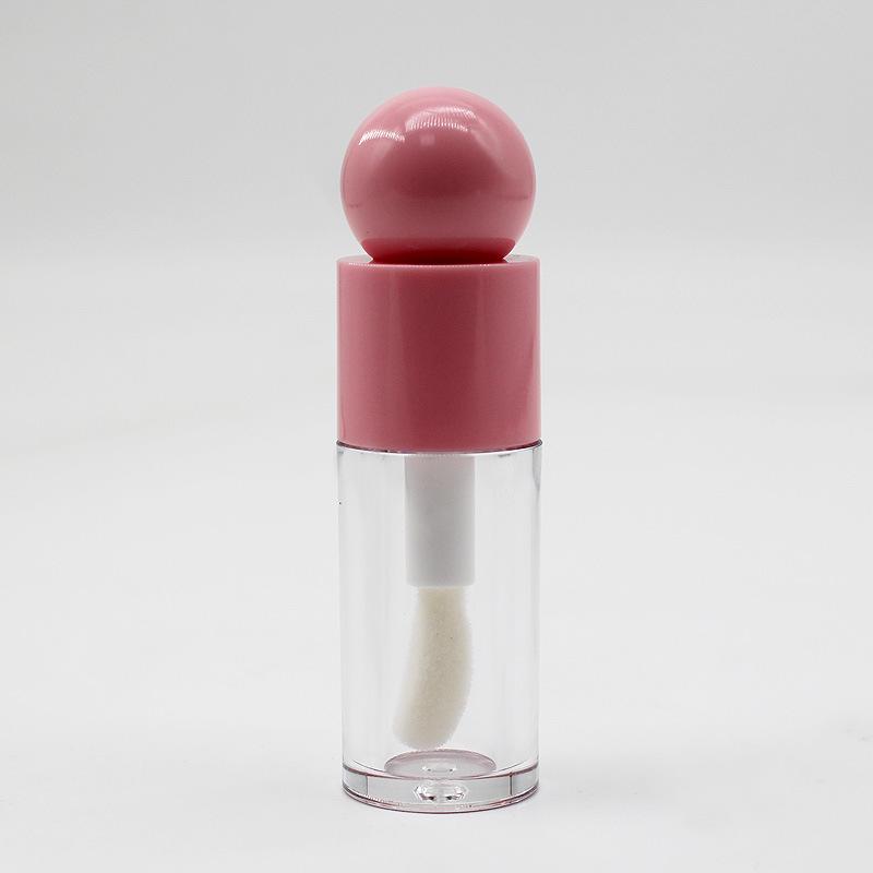 Tube de gloss à lèvres en forme de cœur, 4 ml - Flacon à rouge à lèvres sphérique transparent pour transvaser le baume à lèvres