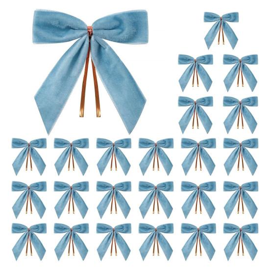 12/24Pcs Red Small Velvet Christmas Bows DIY Gift Wrapping Crafts Red Christmas Bowknot Wedding Party Decoration