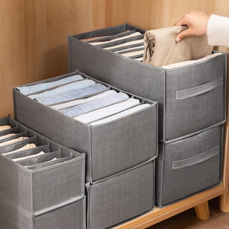Non-Woven Fabric Compartmentalized Storage Box Foldable Large Capacity Washable A Multi-Functional Bedroom Clothing Storage Tool