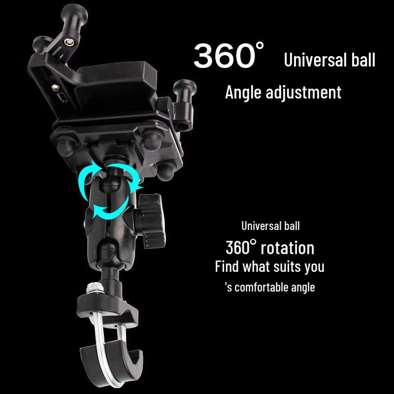 Cross-Country Shockproof Universal Phone Holder for Motorcycles, Scooters, and Bicycles.