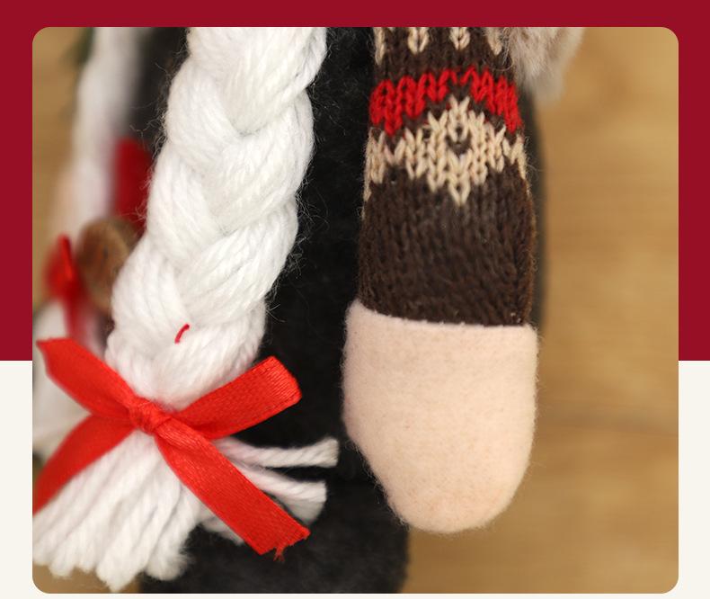 Neue Weihnachtsstrickmütze mit Kiefernzweig und Rudolph-Ornament - Festliches Partygeschenk Spielzeug