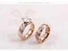 Kalon Japanese-Korean Minimalist Titanium Steel Couple Rings - 18K Gold Textured Diamond Wedding Bands