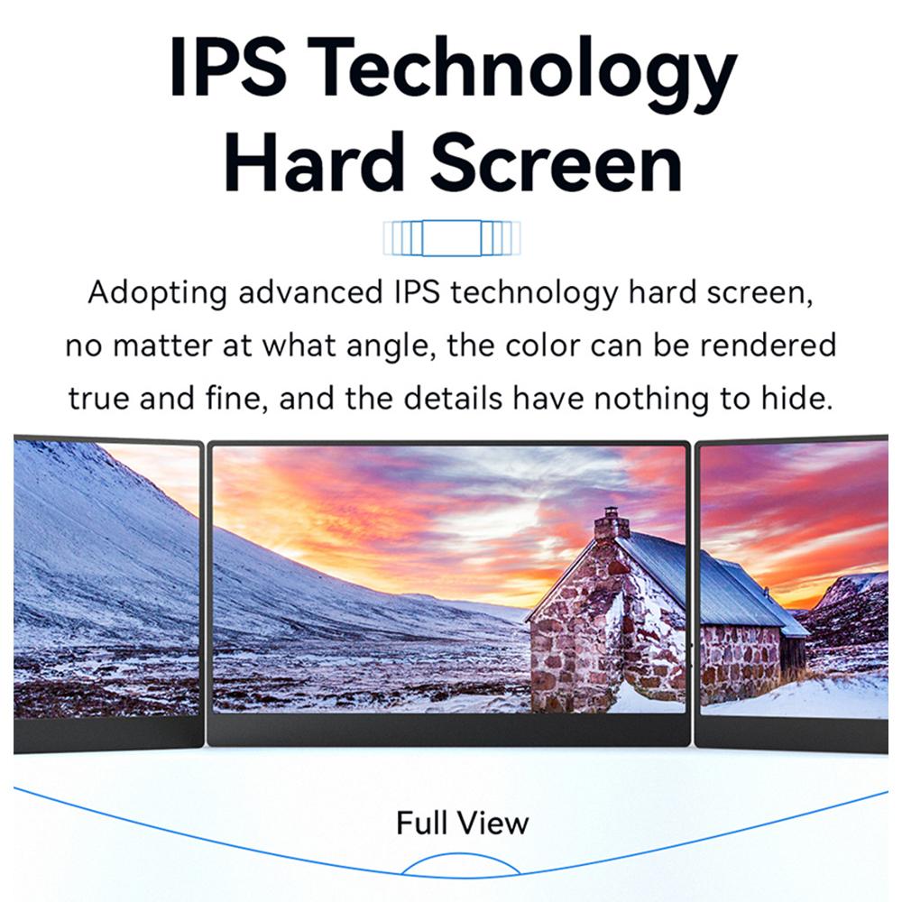 15palcový přenosný monitor FHD1080P IPS herní monitor vestavěné duální reproduktory 170 stupňů široký pozorovací úhel externí