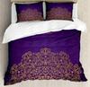 South Mandala Floral Bedding Set Vibrant Color Ornamental Illustration Duvet Cover Set Bohemian Mandala Lotus Design Quilt Cover
