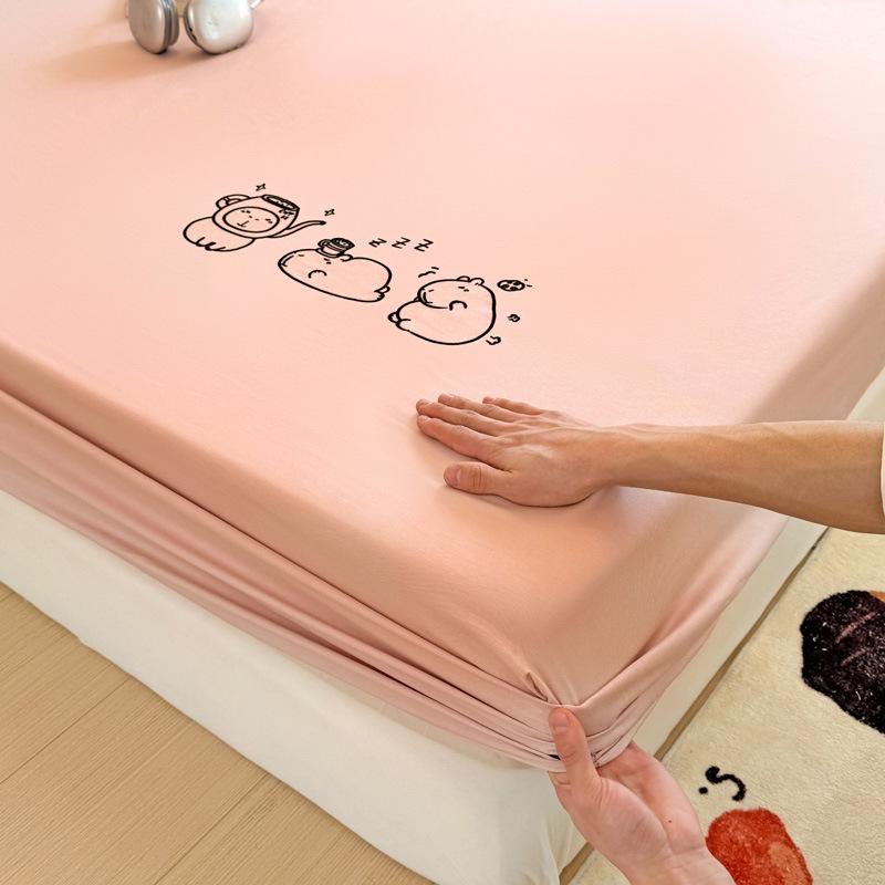 Class A 100% Cotton Fitted Sheet: Soft, Skin-Friendly, Breathable, Sweat-Wicking Mattress Protector for Dormitory Single Simmons.