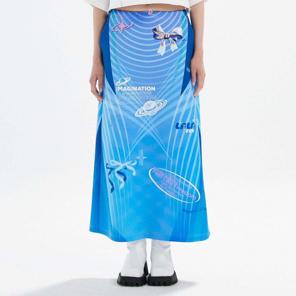 Lara Fox Sporty Jersey Dtp Long Skirt Blue Bp3Ws001
