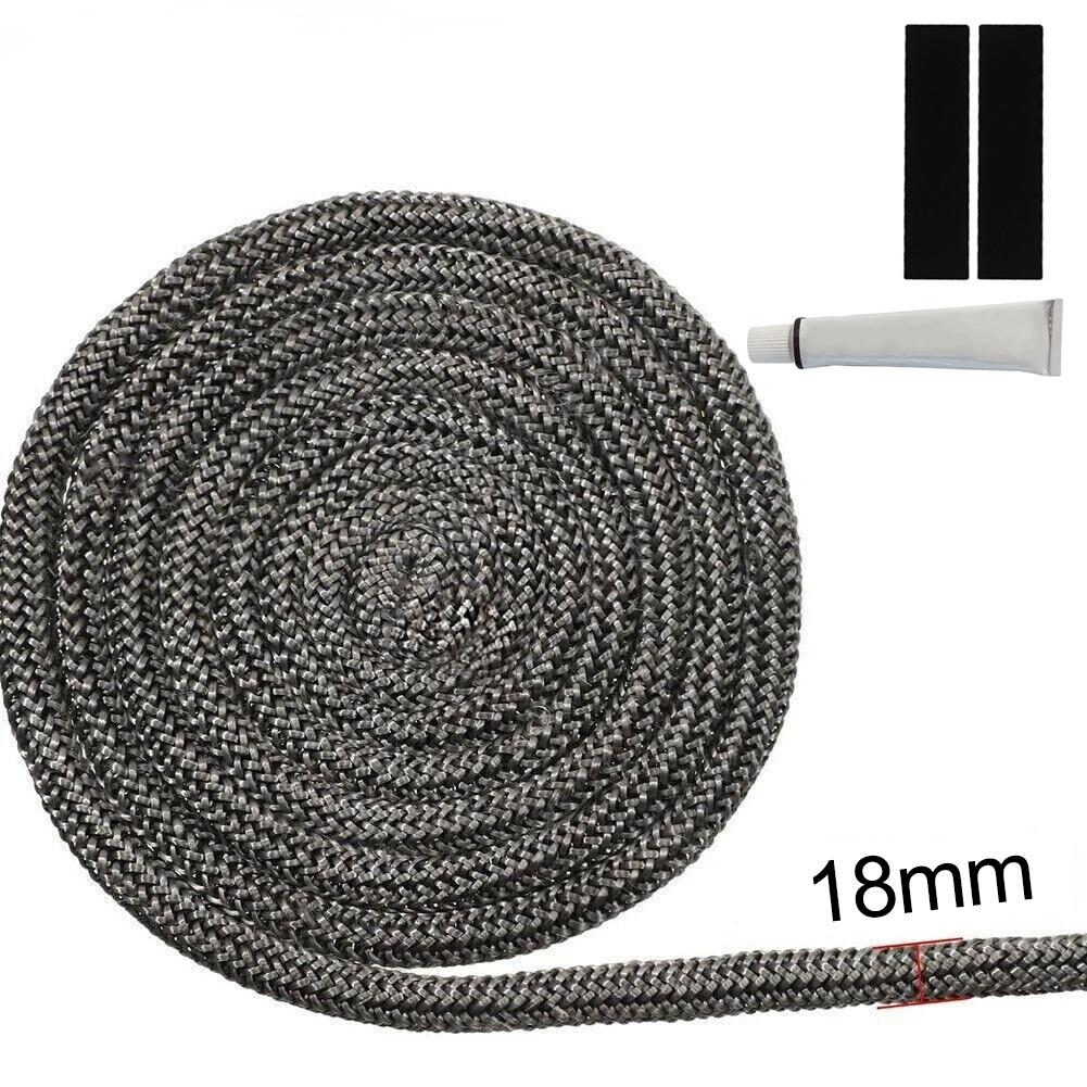 6-25mm Fireplace Sealing Rope Wood Stove Door Gasket Rope Seal Replacement Kit For Fireplace Oven Stove Heating Fireplaces Part