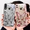 Elegant pink butterfly For Samsung A20 30 22 23 24 25 26 A31 32 33 34 A35 42 A50 51 52 53 54 55 56 70 71 72 73 glass phone case