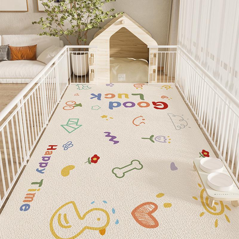 Cute Cartoon Waterproof Non-Slip Floor Mat Easy To Clean Durable Stain Resistant Pet Mat For Home And Office Use
