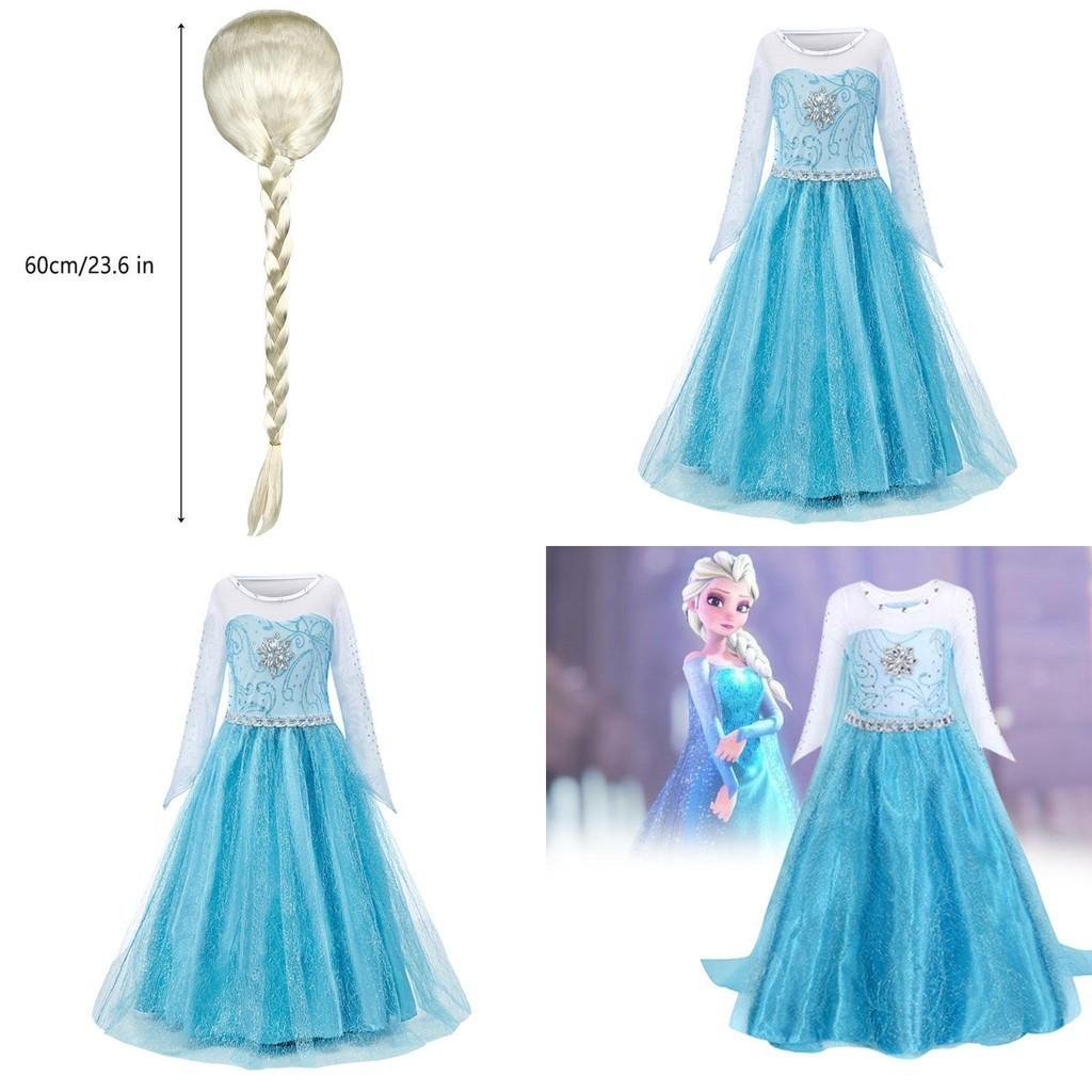 Elsa Princess Dress For Girls Halloween Costume Kids Fairy Tale Dress