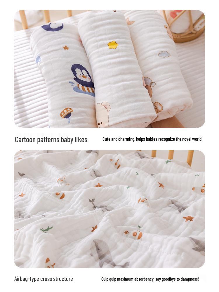 Baby Soft Pure Cotton Quick-Dry Bath Towel for Newborns and Children