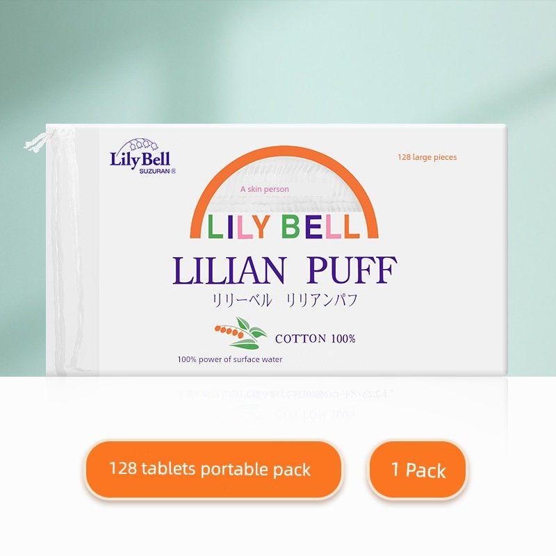Lilybell Cotton Pads Pure Cotton Makeup Remover Pads Facial Wet Compress Wipes Eye and Lip Toner Water-Saving 128 Tablets Portable Pack (1 Pack)