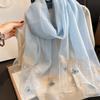 Bow Thin Silk Scarf Korean Lace Scarf Wraps Fashion Women Hijab Shawls  Lady