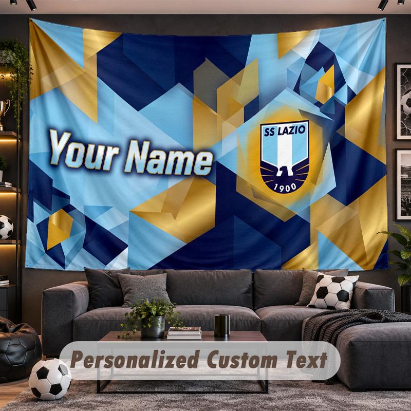 Lazio FC Personalized Tapestry Support Custom Name, Wall Art Home Decoration