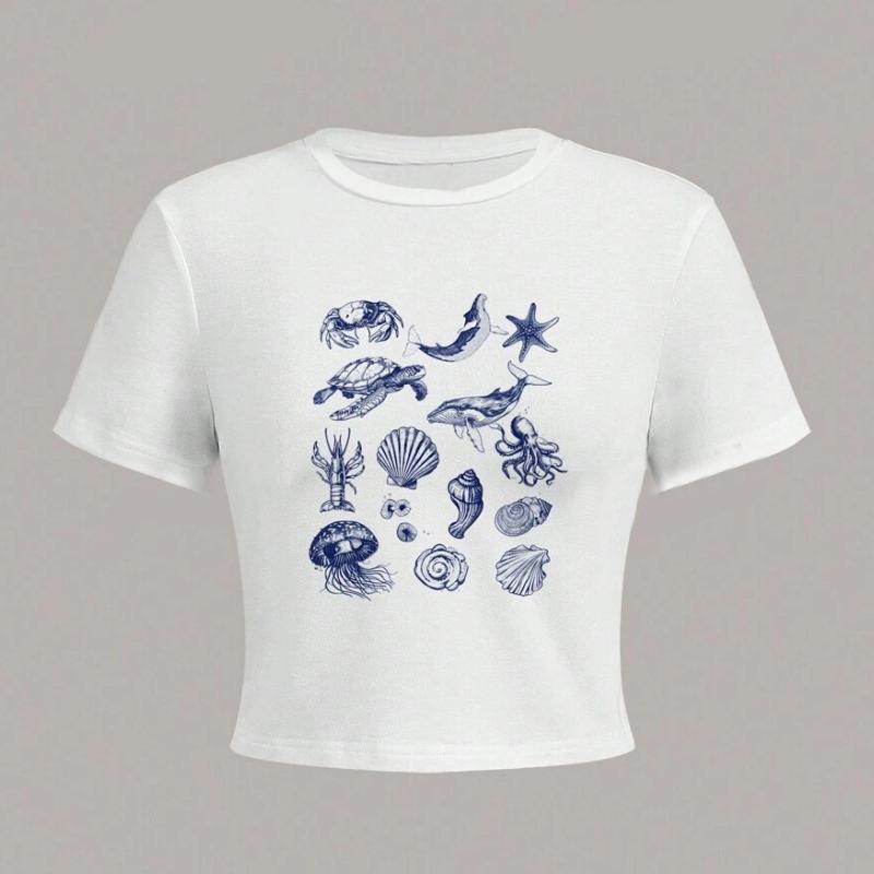 

Летняя женская мода в европейском и американском стиле с контрастным буквенным принтом, короткий укороченный топ, облегающая футболка для женщин S