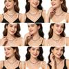 Open Heart Pendant Necklace for Women, Silver Tone Link Chain Jewelry with Adjustable 31-40 Cm Length for Daily Outfits and Gift Use
