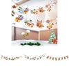 Merry Christmas Banner Pennant Hanging Flag Bunting Santa Claus Reindeer Snowman