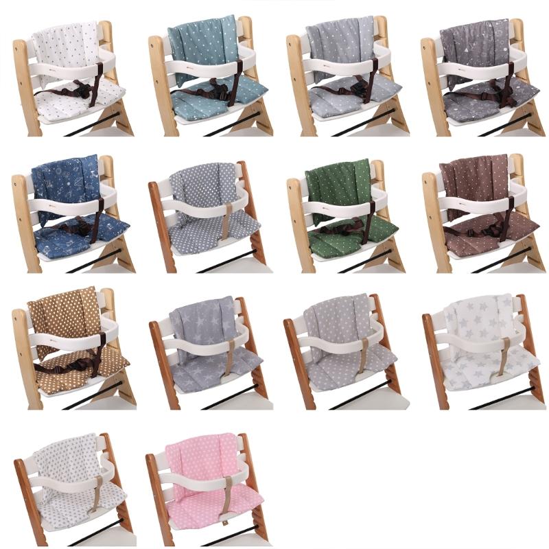 Bequemes Hochstuhlkissen, atmungsaktiver Baumwollbezug, rutschfeste Unterseite, universelles Hochstuhlkissen