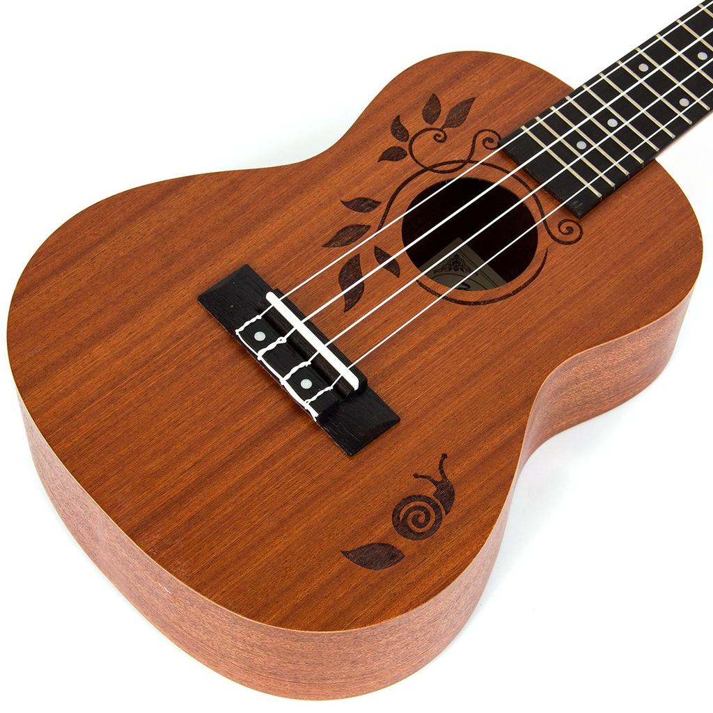 kmise concert ukulele 23 inch ukulele tuner and case Top design with laser included!
