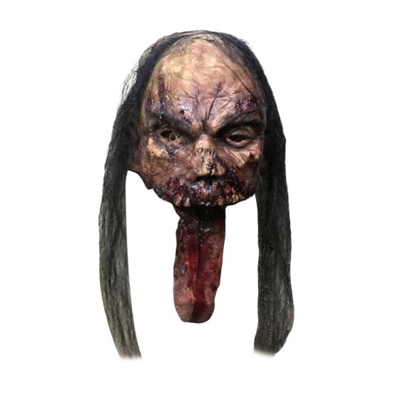 Zombie Head Halloween Decoration Resin Scary Severed Blood Head with Movable Tongue for Halloween Party Indoor Outdoor Bar Haunted House Decor