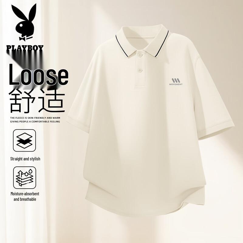 PLAYBOY Men s Short Sleeve Polo Shirt with Chinese Collar 2XL
