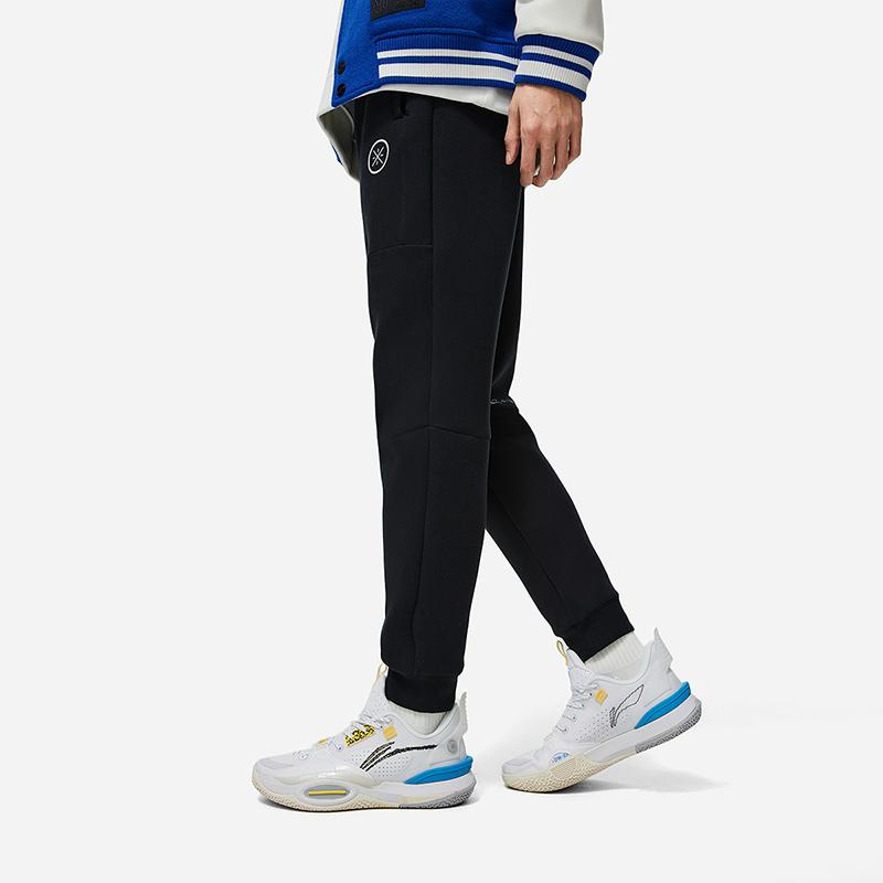 Li-Ning Wade Series Mid-Waist Drawstring Knit Joggers Men Bottoms Black AKLU003-1