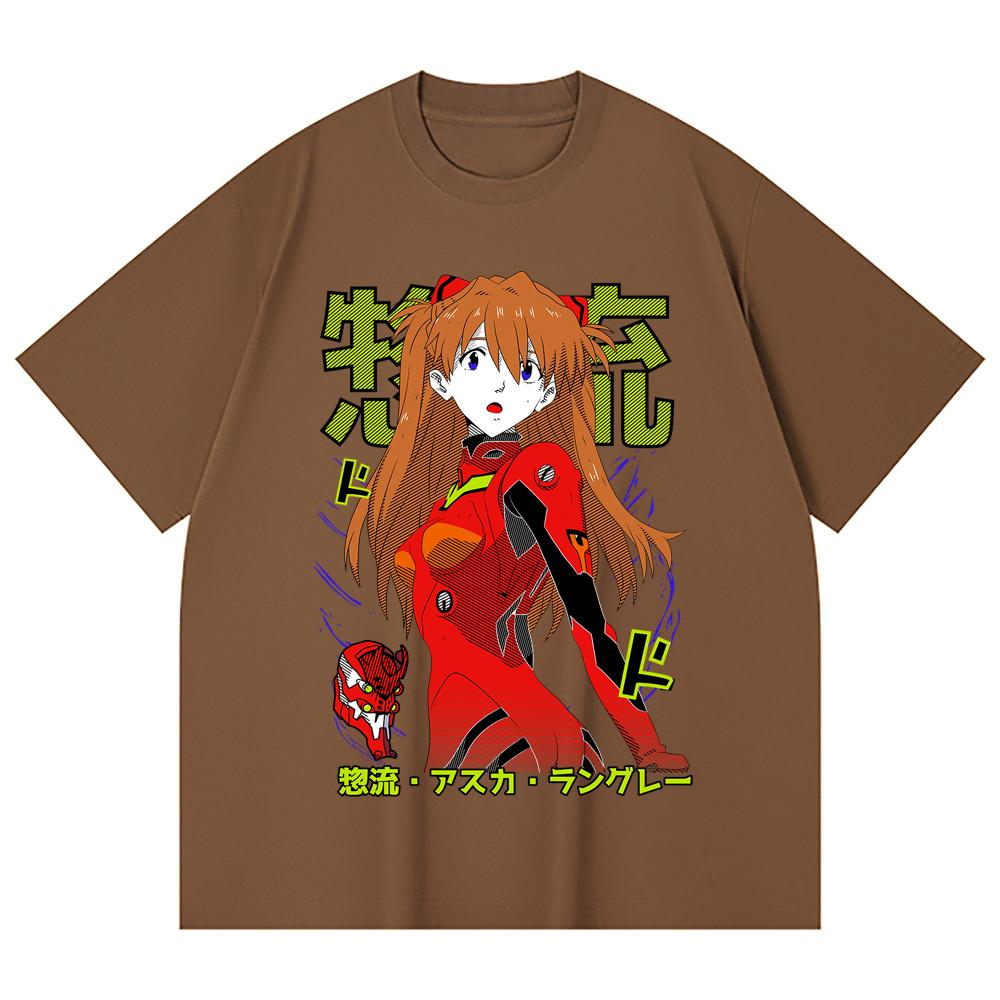 230 Gsm 100% Cotton Evangelion V10 Asuka Print Unisex Heavy Cotton T Shirt
