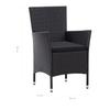 7 Piece Garden Dining Set Poly Rattan Black