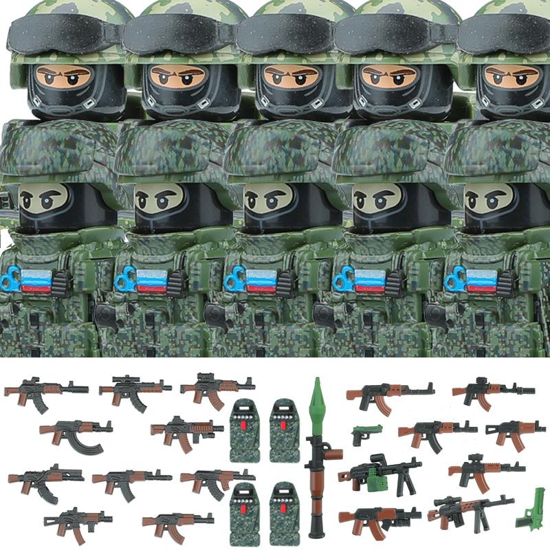 Commando Urbano Forze Speciali Figure Militari Blocchi da Costruzione SWAT Esercito USA Ucraina Soldati Assalto Fanteria Scudo Armi Giocattoli