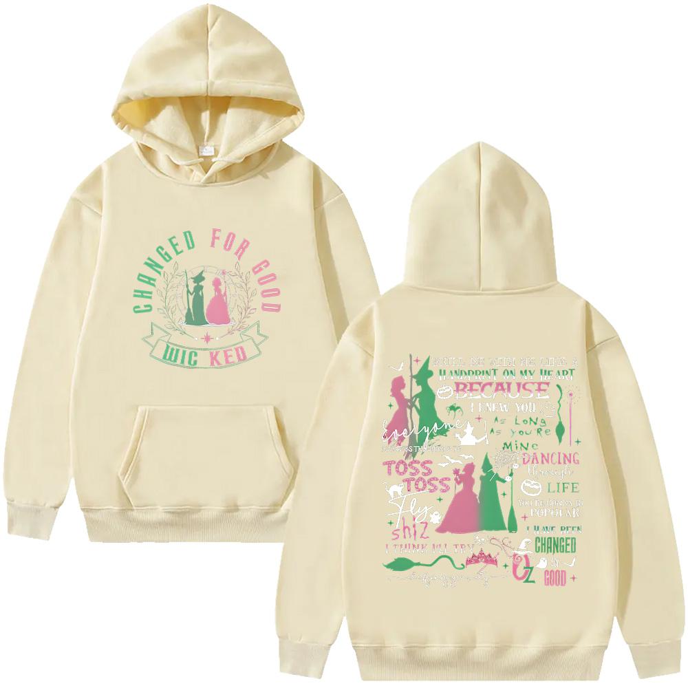 Wicked for Good Fantasy Movie Pullovers Unique New Pattern Versatile Hoodies Letter Print Sweatshirts Unisex Long Sleeve Hoody