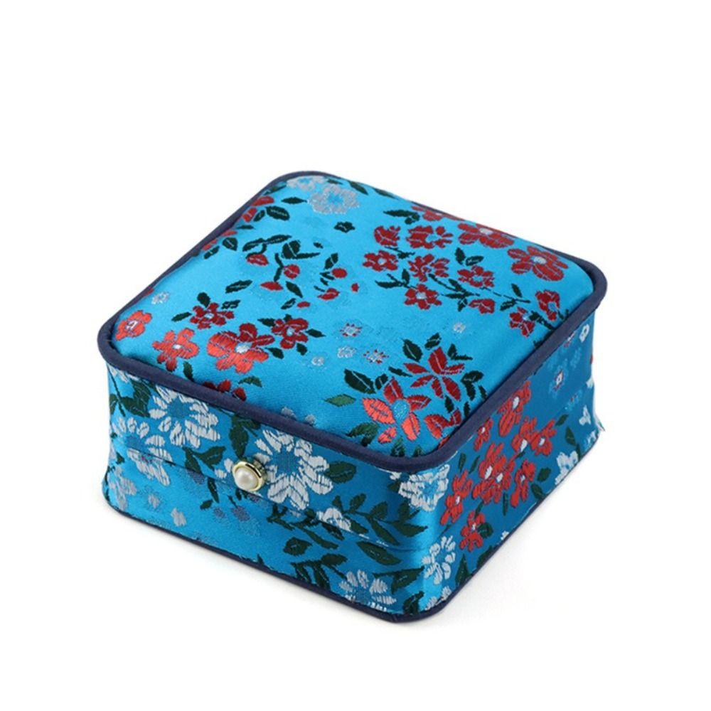 Brocade Fabric Brocade Jewelry Box Exquisite Embroidery Portable Jewelry Holder For Women