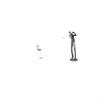 Flamingo Golf Resin Sculpture Modern Figurine Home Decor with Metal Stand for Garden Pond Flowerbed