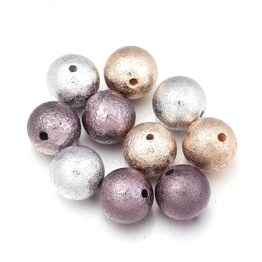 

10pcs 16/20mm Plated Wrinkle ABS Beads Mixed Color Round Loose Spacer Beads For Jewelry Making DIY Bracelet Necklace Accessories