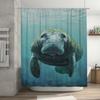 Underwater Life Sea Turtle Shower Curtain Waterproof Decorative Fabric Home Bathroom Decoration Blue Color