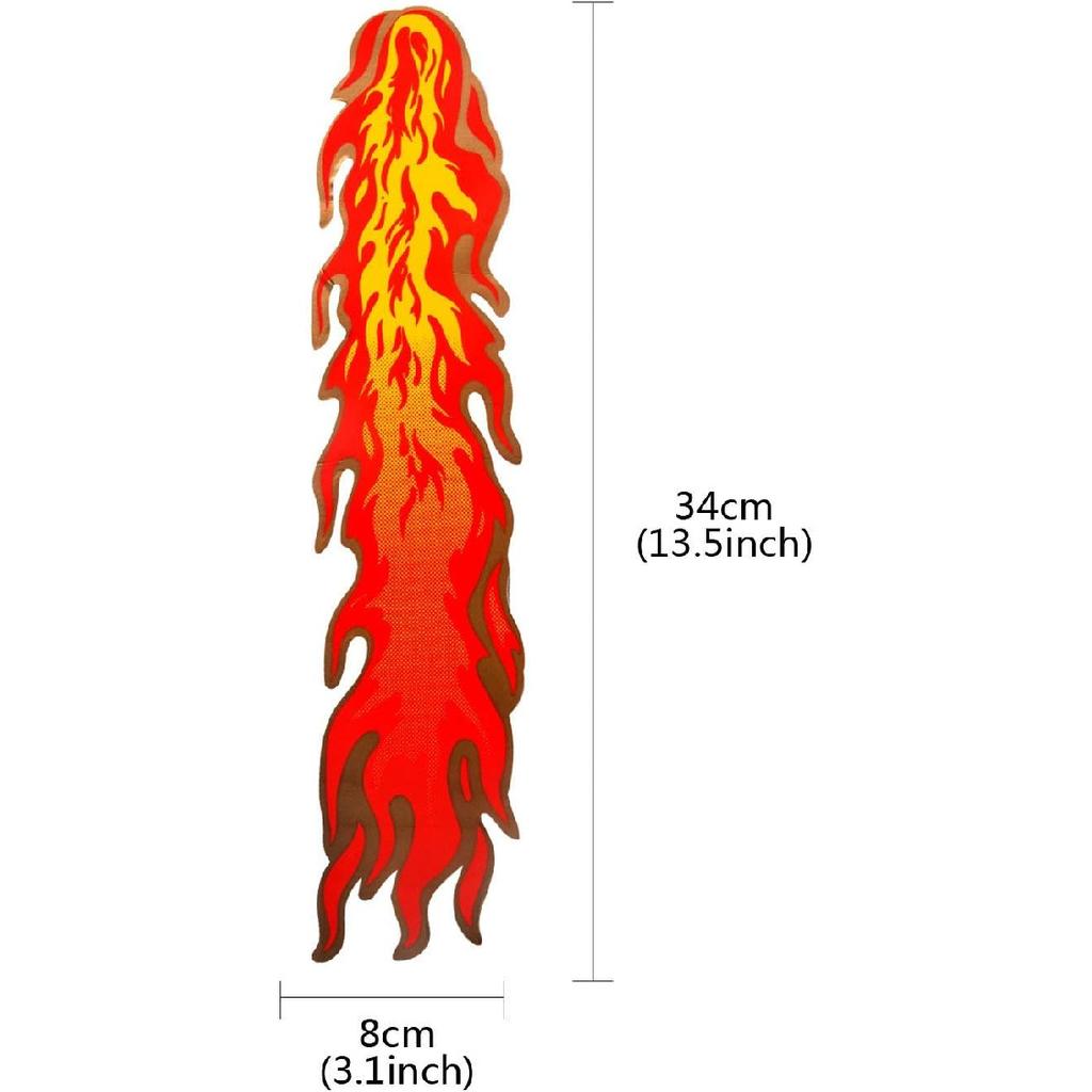 Flames Decal Reflective Sticker for Motorcycle Cars Trucks Laptops Etc Size 13.5 X 3.1inch