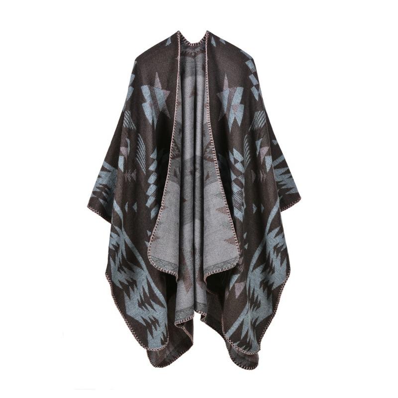 Geometric rhombus imitation cashmere shawl