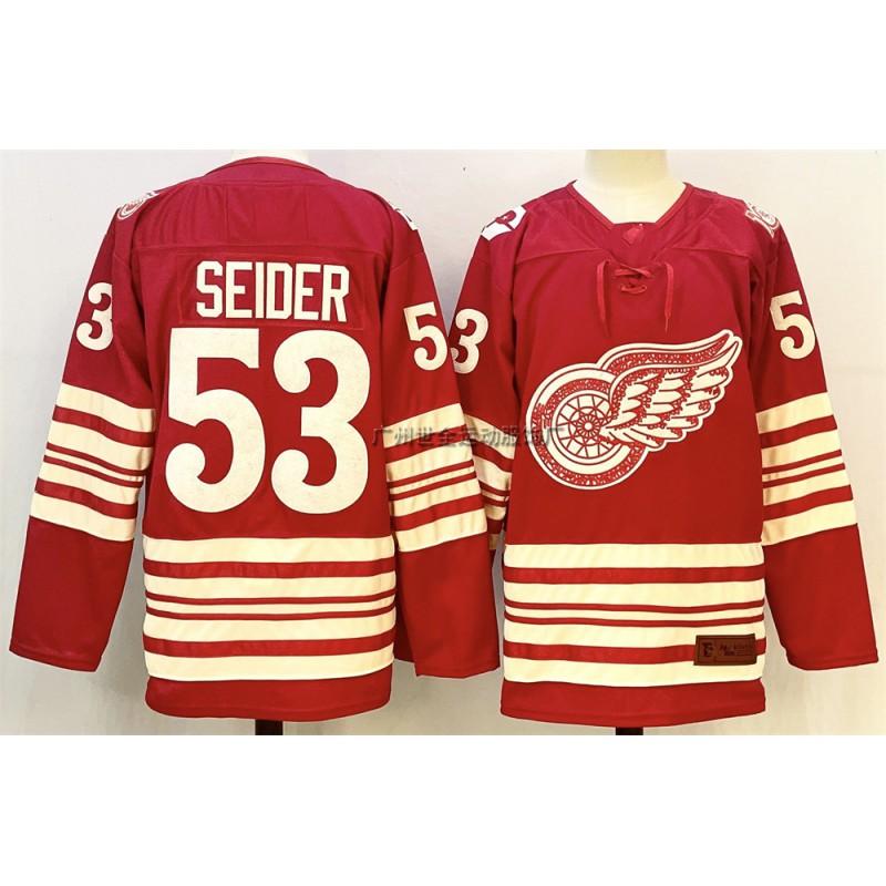 Mens Retro Ice Hockey Jersey Custom Number 71 88 Larkin DeBrincat Datsyuk Cotton Blend Practice Uniform