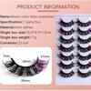 7 Pairs of Colored Hair-fried False Eyelashes with Multi-layer Thick Cross Mink Fur Lashes Mink Individual Lashes Extension Eyelashes Extension Kit